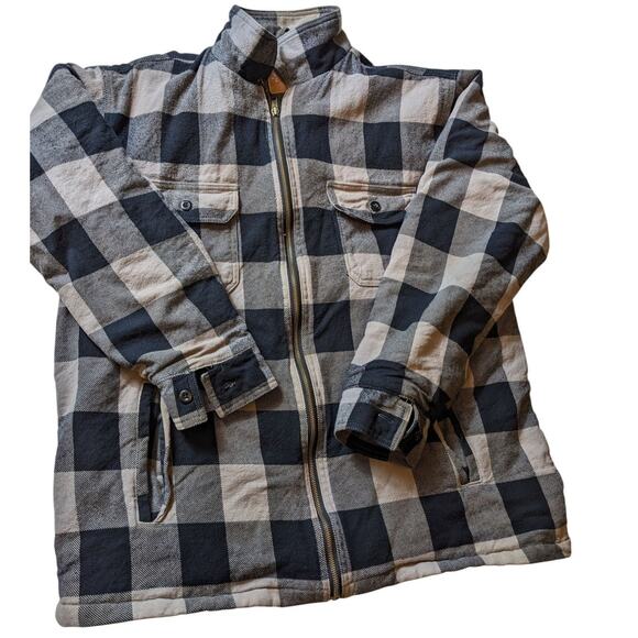Field N Forest Sherpa Flannel Jacket Men XLT Zip BuffaloPlaid Lumberjack Shacket - Picture 1 of 13